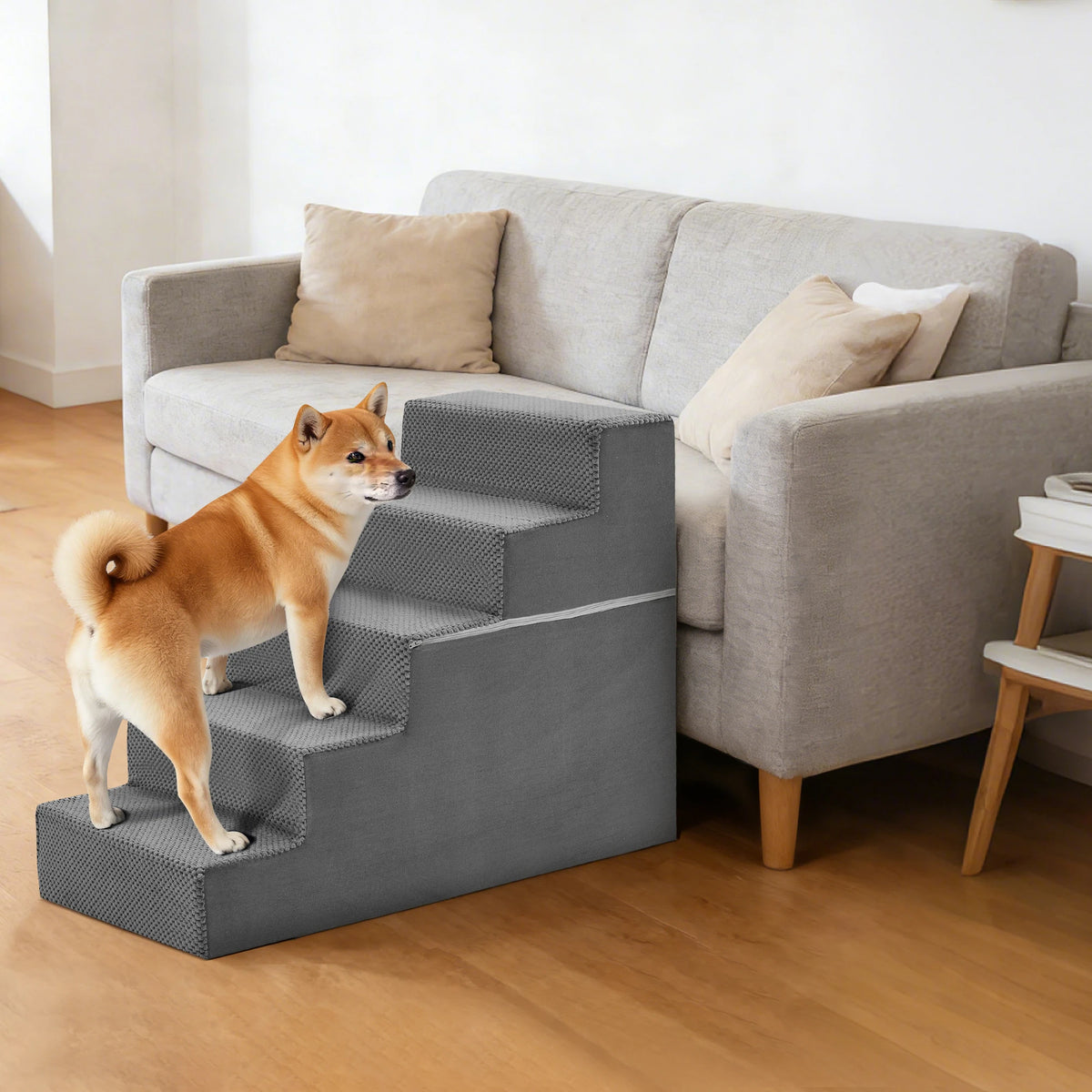 High Grade Curved Foam Pet Stairs Featuring Non Slip Design