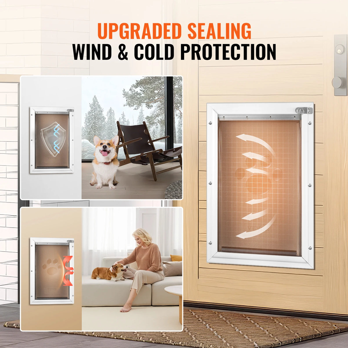 Weatherproof Aluminum Pet Door With Secure Locking Flap