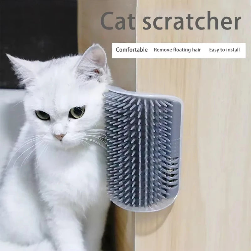 Cat Corner Scratching Comb With Integrated Catnip For Daily Grooming
