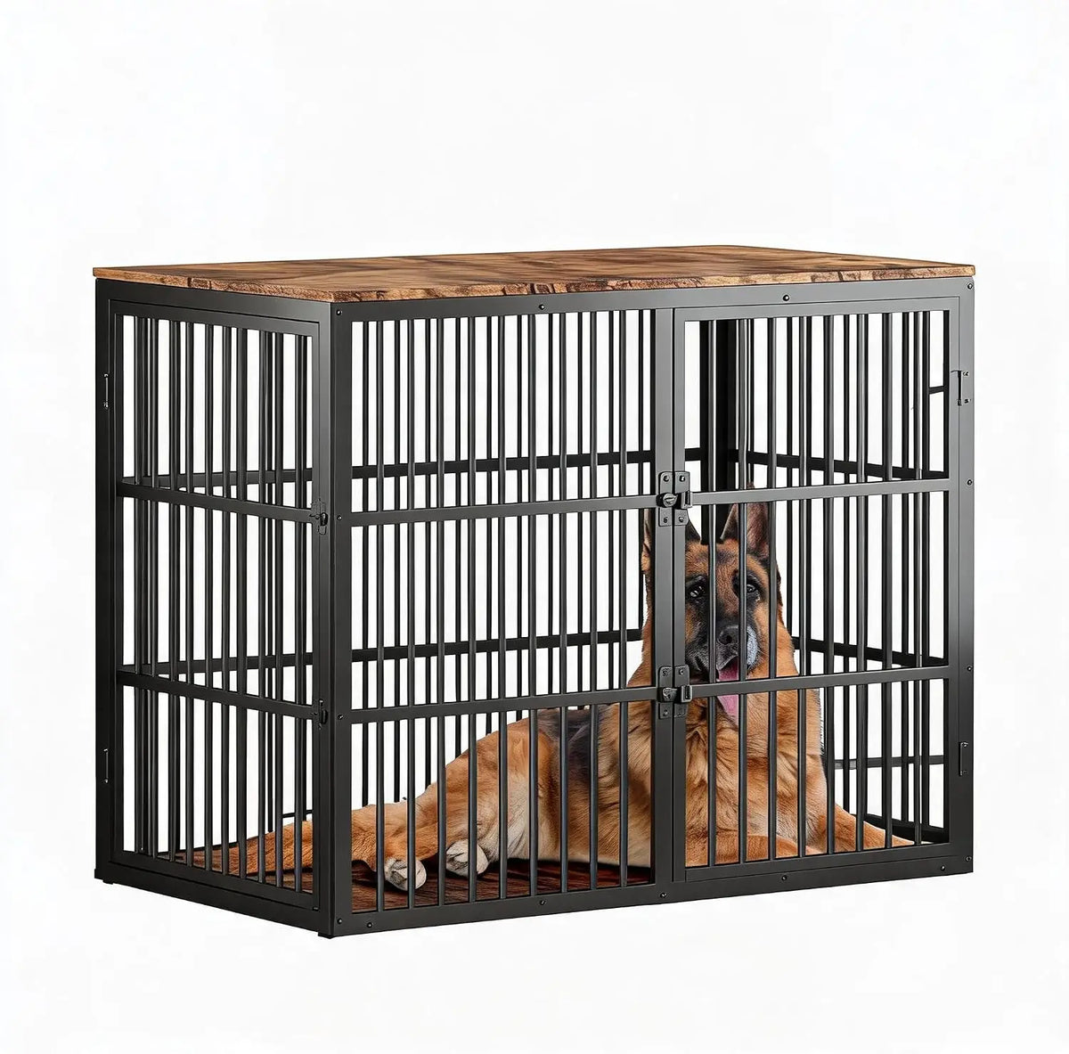 Garvee Heavy Duty Wooden Dog Kennel With Triple Lockable Doors