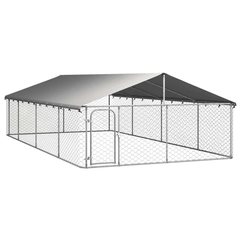 Sturdy Outdoor Dog Kennel Featuring Galvanized Steel Roof For Pets