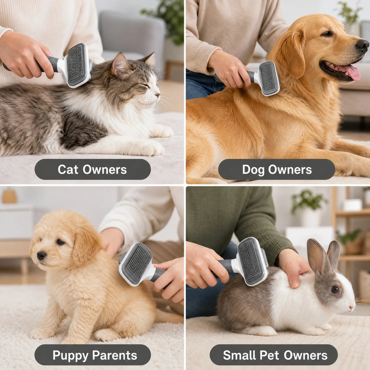 Pet Massage Grooming Brush For Detangling Knots And Mats