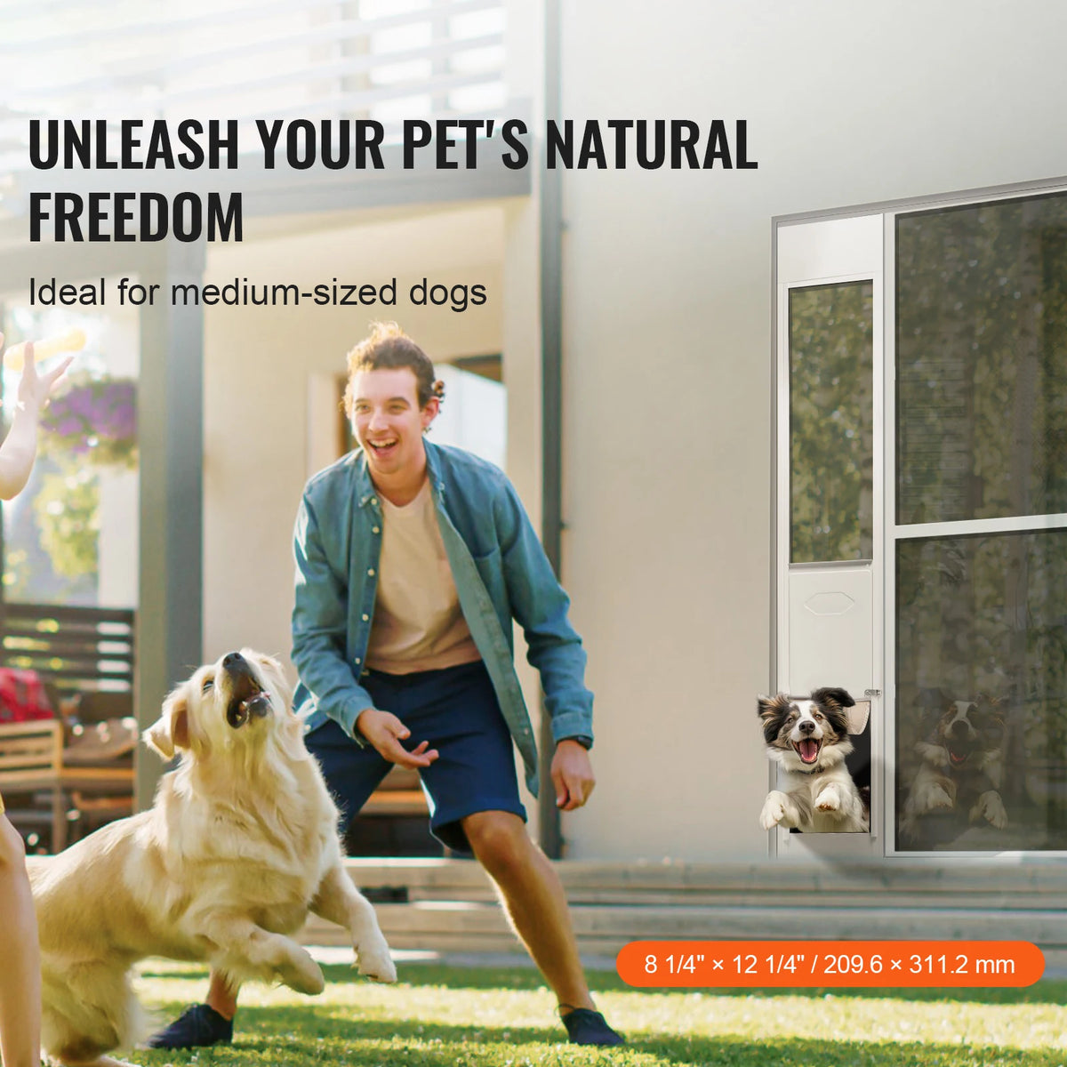 Adjustable Sliding Glass Dog Door Entrance Barrier Panel