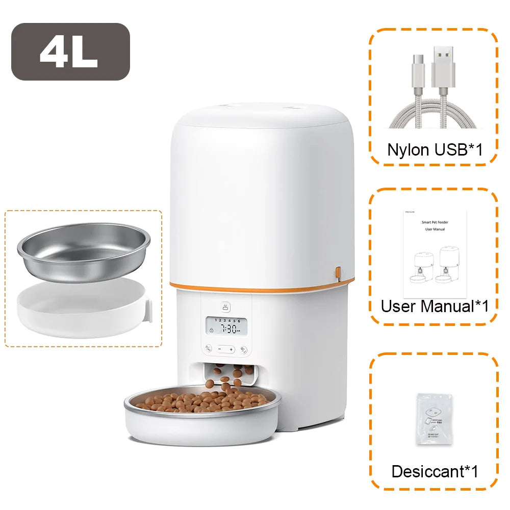 Nityers Automatic Pet Feeder With Voice Recorder And Dual Power