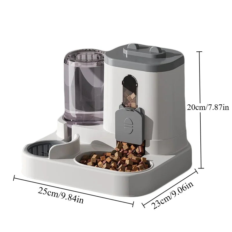Automatic Pet Feeder With Spill Proof Bowl And Water Fountain