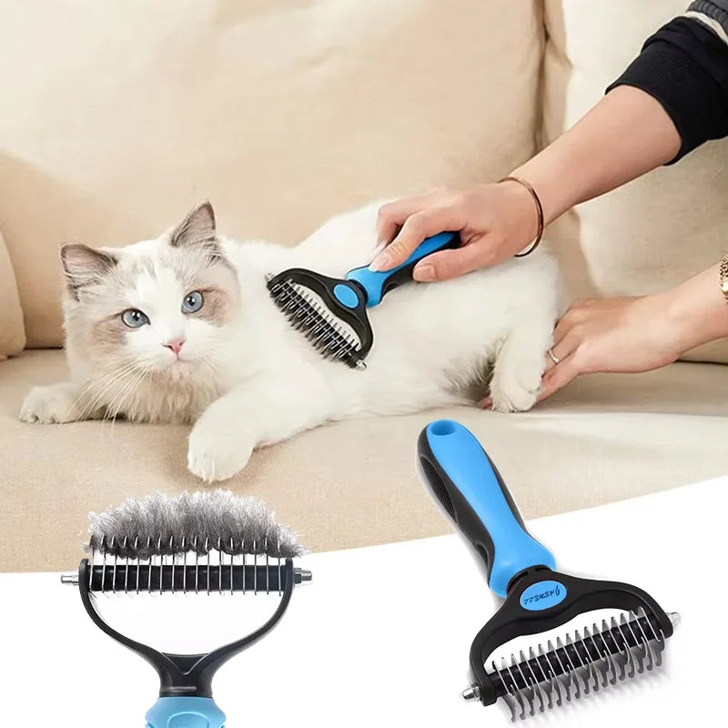 Double Sided Pet Grooming Comb Removes Loose Dog And Cat Fur