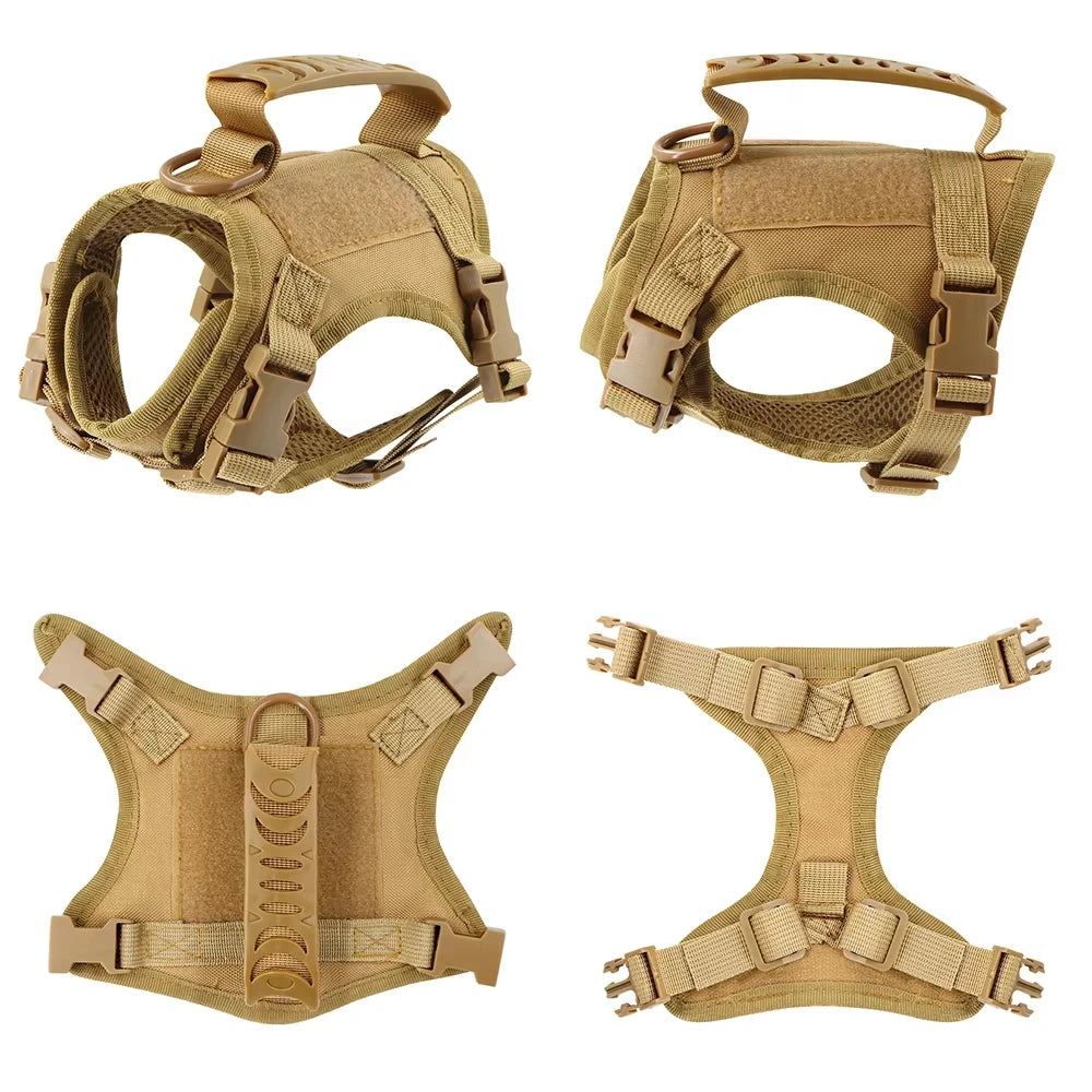 Petravel Adjustable Tactical Pet Harness And Leash With Handle