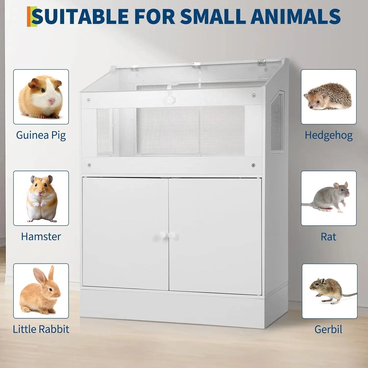 HiMISS Acrylic Animal Cage Habitat With Storage Cabinet