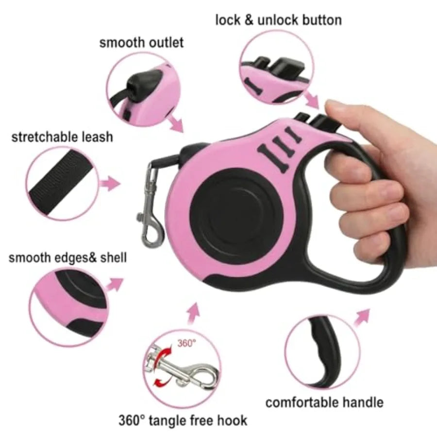 Retractable Dog Leash Set With Folding Bowl And Waste Bags
