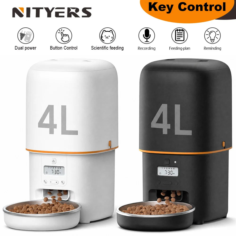 Nityers Automatic Pet Feeder With Voice Recorder And Dual Power