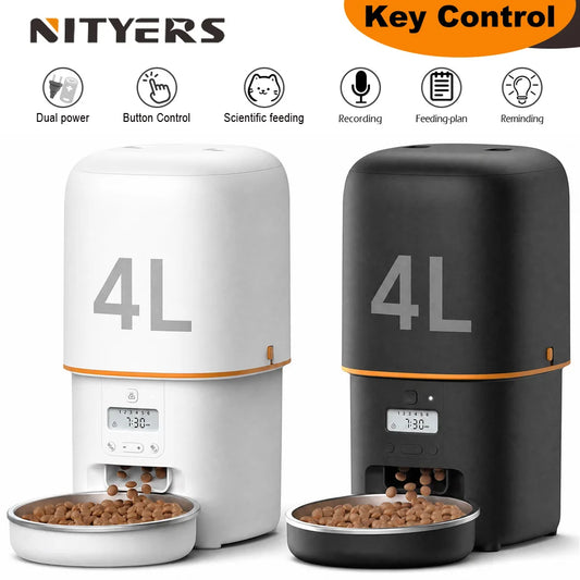 Nityers Automatic Pet Feeder With Voice Recorder And Dual Power