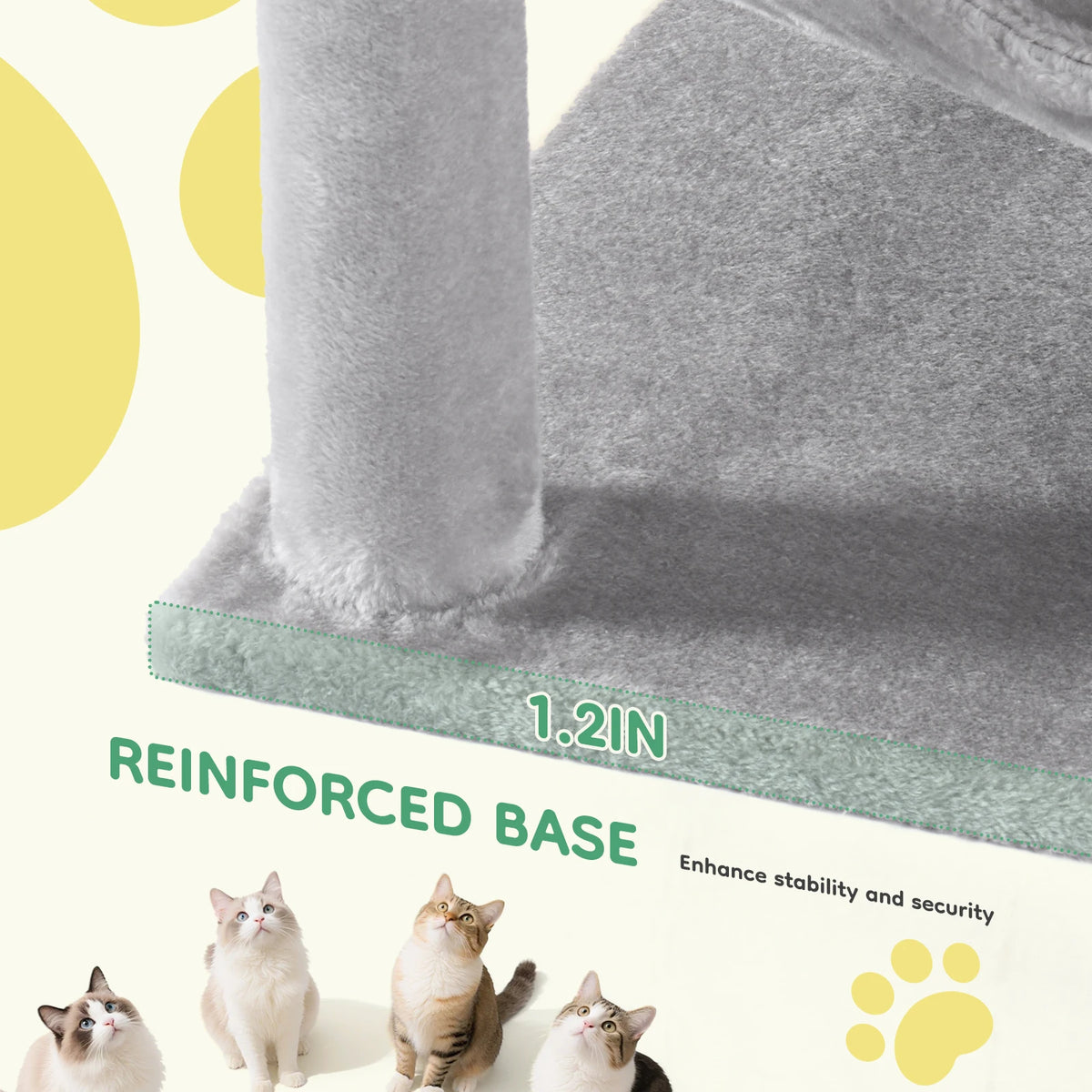 JHK Sturdy Multi Tier Cat Tree With Natural Sisal Posts