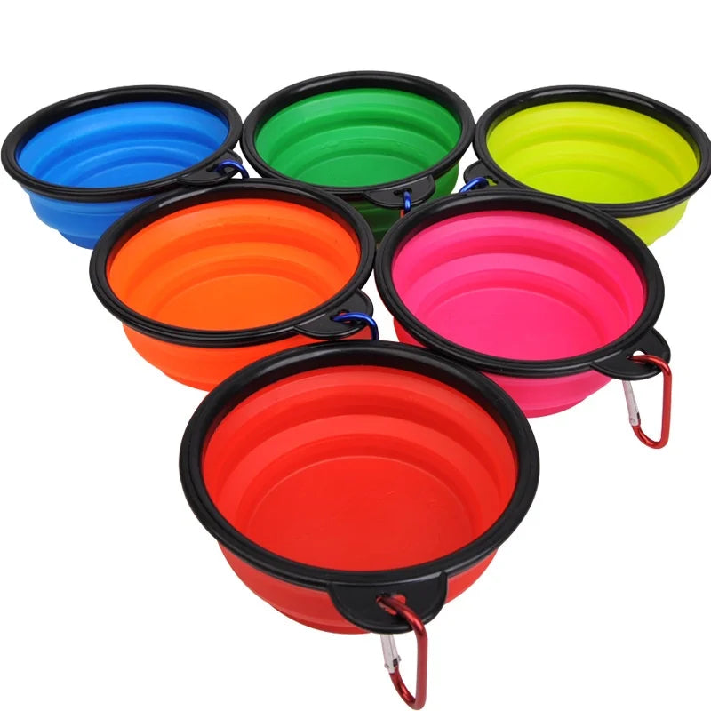 Portable Collapsible TPR Pet Food And Water Bowl For Travel