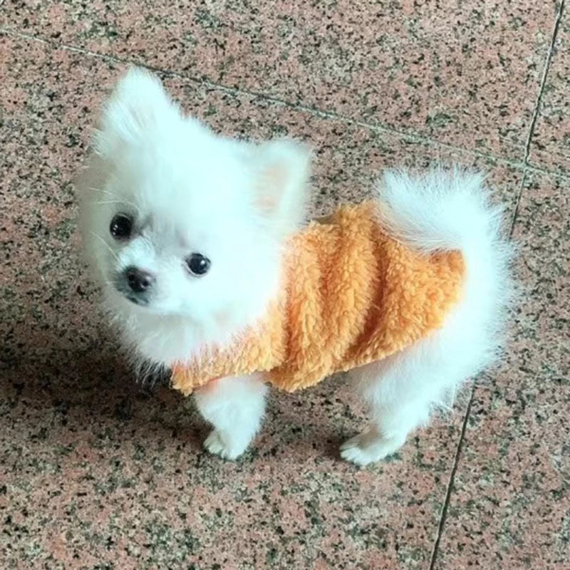 Warm Fleece Print Dog Sweater For Small Breeds And Puppies