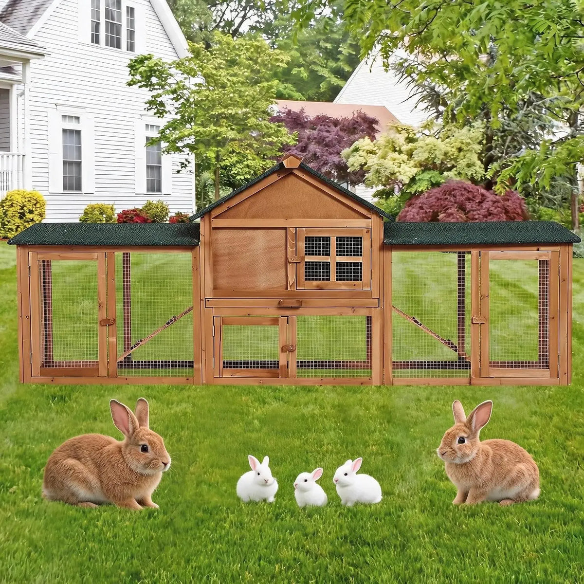 Garvee Premium Wooden Poultry Hutch For Domestic Pets