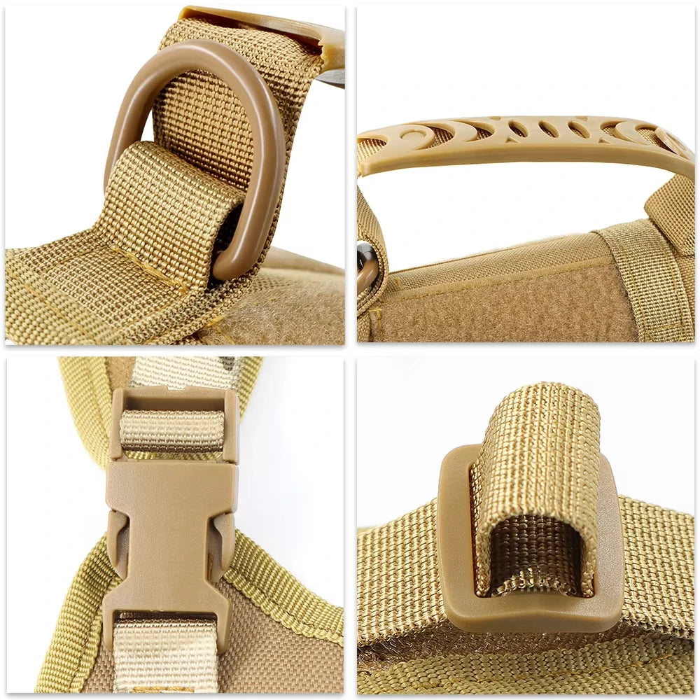 Petravel Adjustable Tactical Pet Harness And Leash With Handle