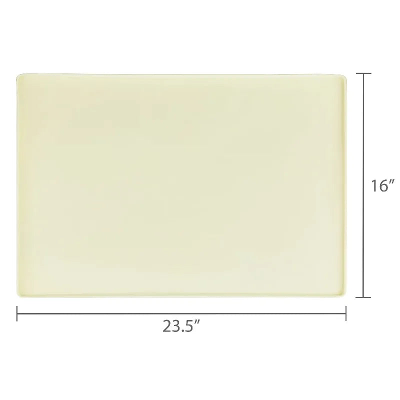 Large Silicone Pet Feeding Mat, Beige, 23.5" x 16" Raised edge design helps contain food and water.
