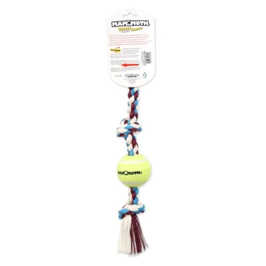 Mammoth Premium Interactive Dog Rope Tug Toy With Tennis Ball
