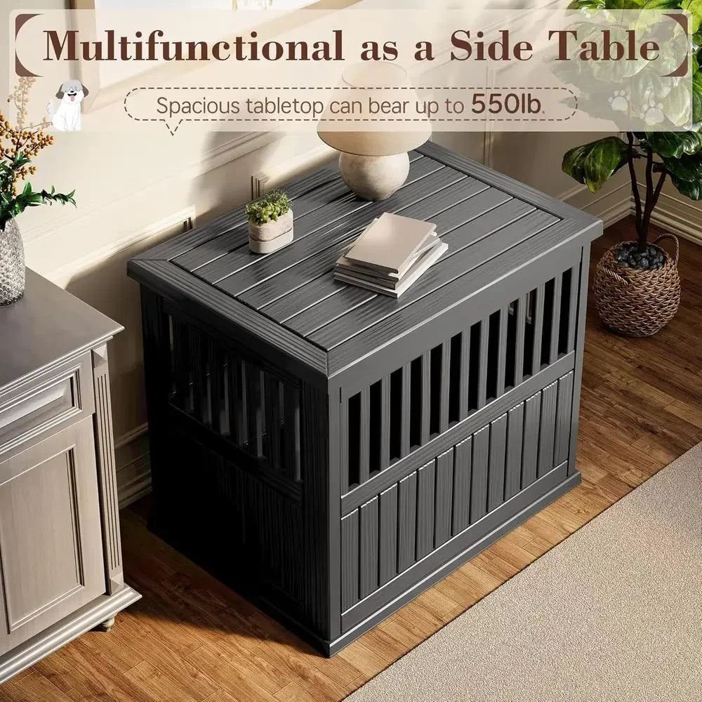 Dual Purpose Resin Dog Crate End Table for Indoor Outdoor
