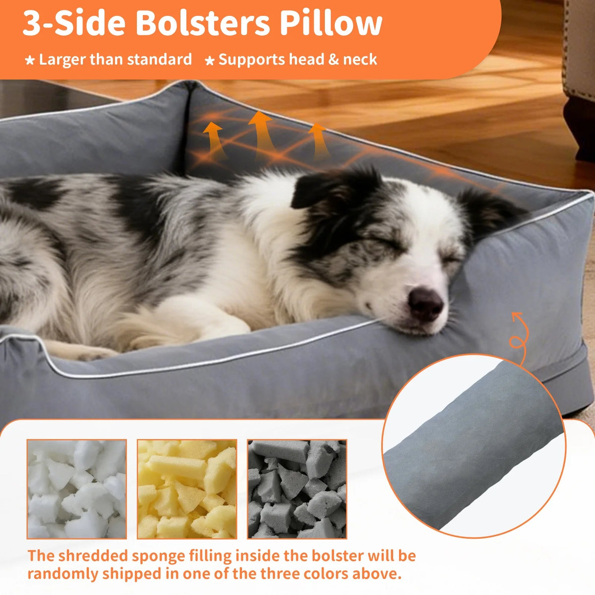 BINGOPAW Orthopedic Dog Sofa Bed With Washable Cover And Bolsters