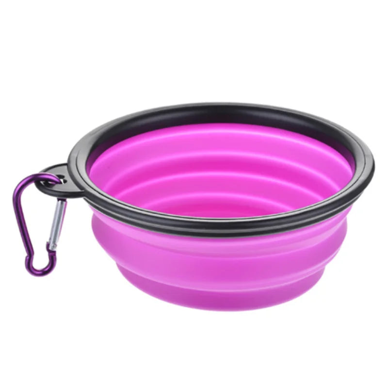 Portable Collapsible TPR Pet Food And Water Bowl For Travel