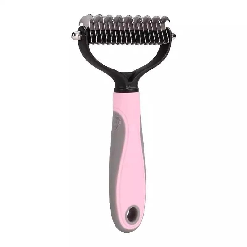 Double Sided Stainless Steel Pet Deshedding Comb Grooming Tool
