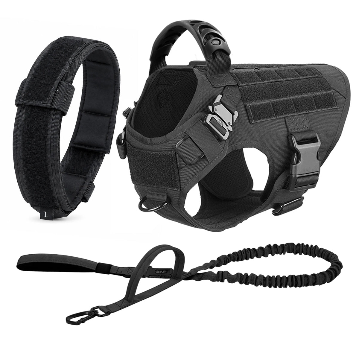 Large Dog Harness And Leash Set Pet German Shepherd Malinois Training Walking Vest Dog Harness And Collar For Medium Large Dogs