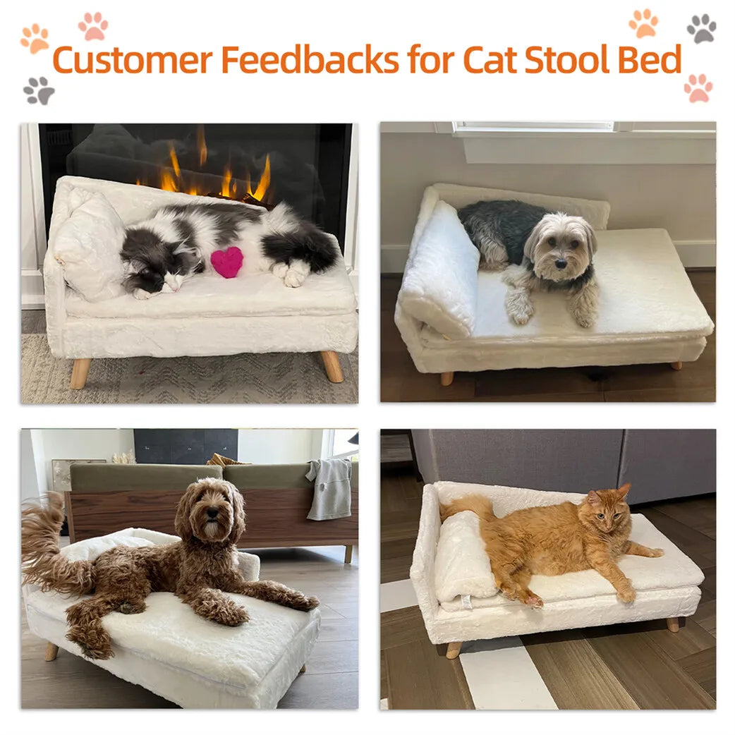 Borwart Elevated Dog Sofa Bed With Plush Backrest Design