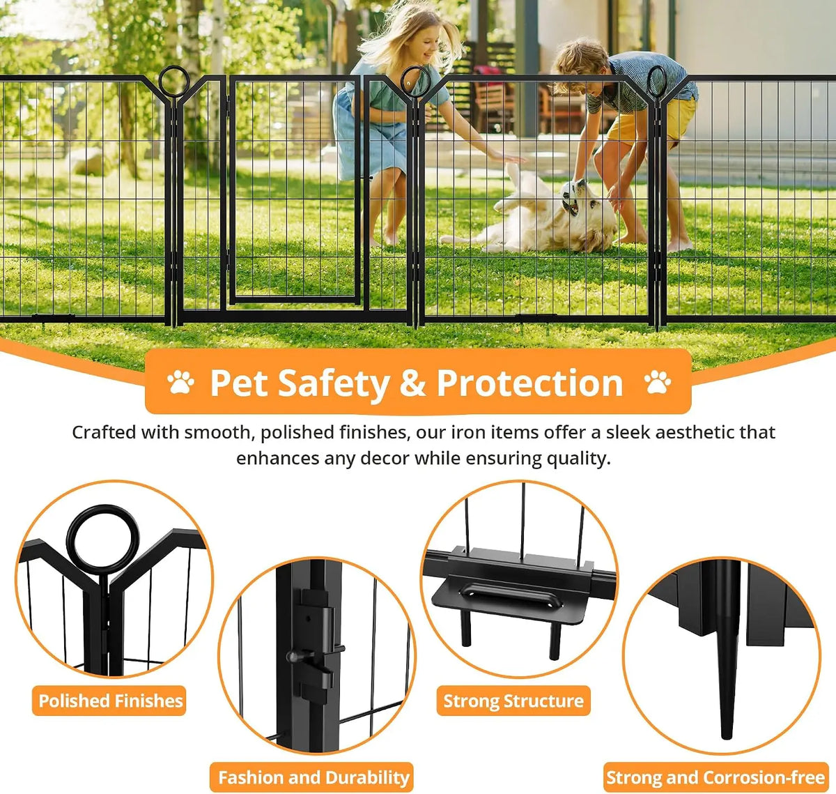 Garvee Heavy Duty Dog Playpen With Secure Self Locking Panel