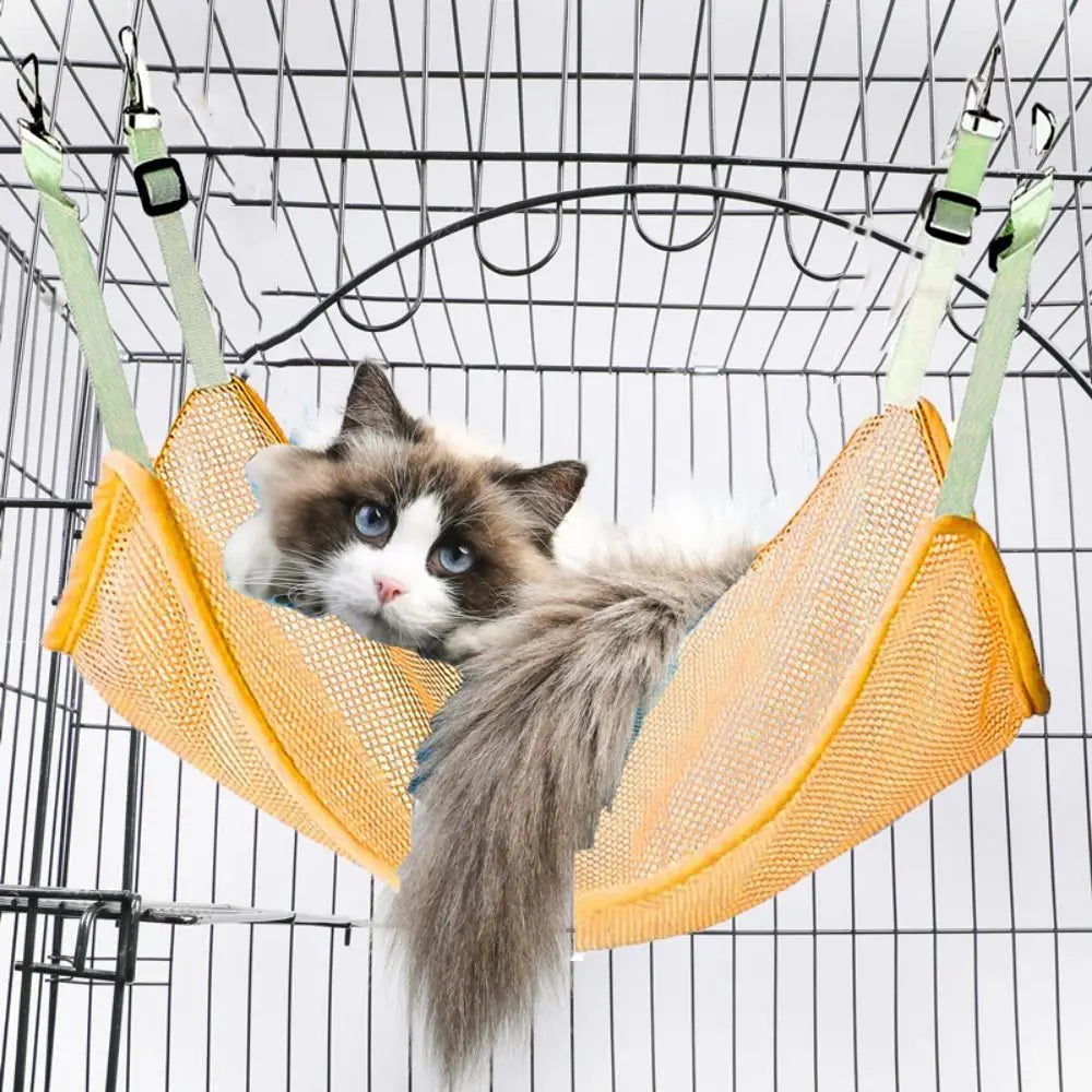 Universal Breathable Cat Hanging Hammock Durable with Adjustable Straps Cats Mesh Hammock Soft Pet Nest Indoor