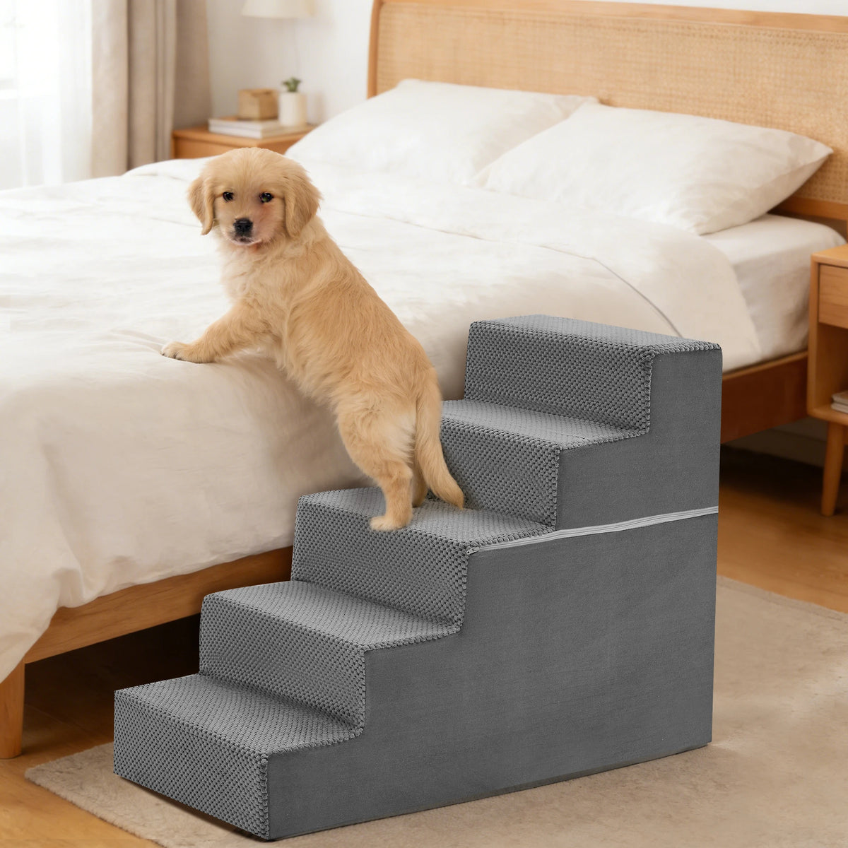 High Grade Curved Foam Pet Stairs Featuring Non Slip Design