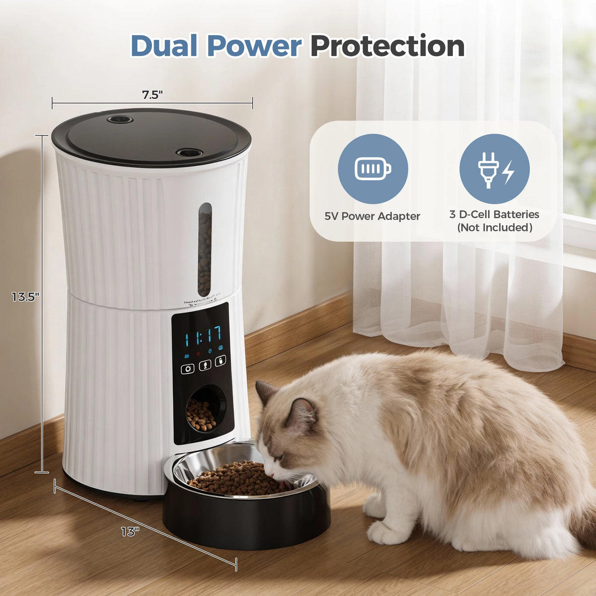 JHK Smart Automatic Cat Feeder With WiFi App Control