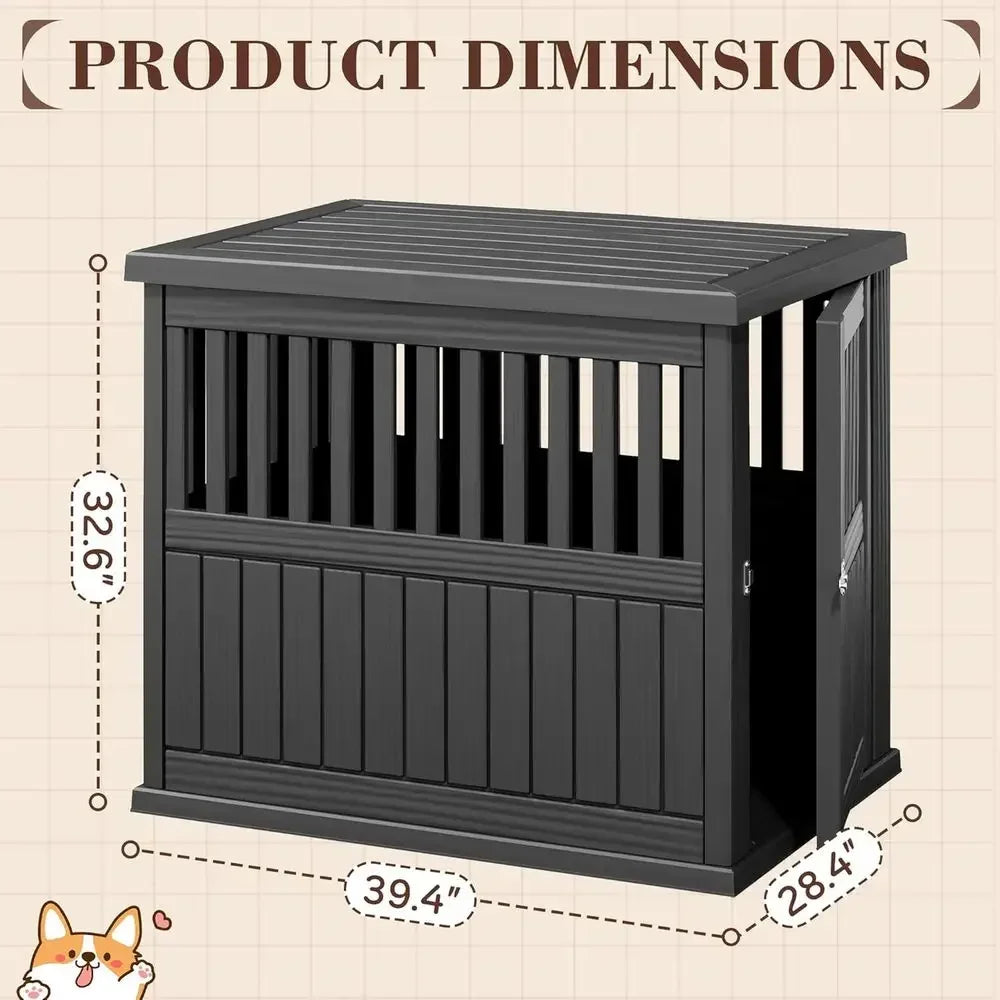 Dual Purpose Resin Dog Crate End Table for Indoor Outdoor