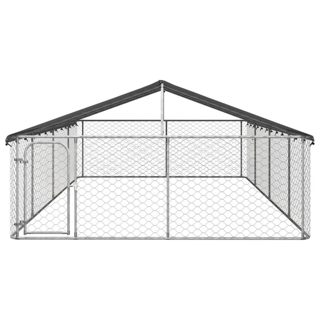 Sturdy Outdoor Dog Kennel Featuring Galvanized Steel Roof For Pets