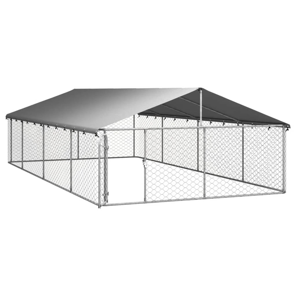 Sturdy Outdoor Dog Kennel Featuring Galvanized Steel Roof For Pets