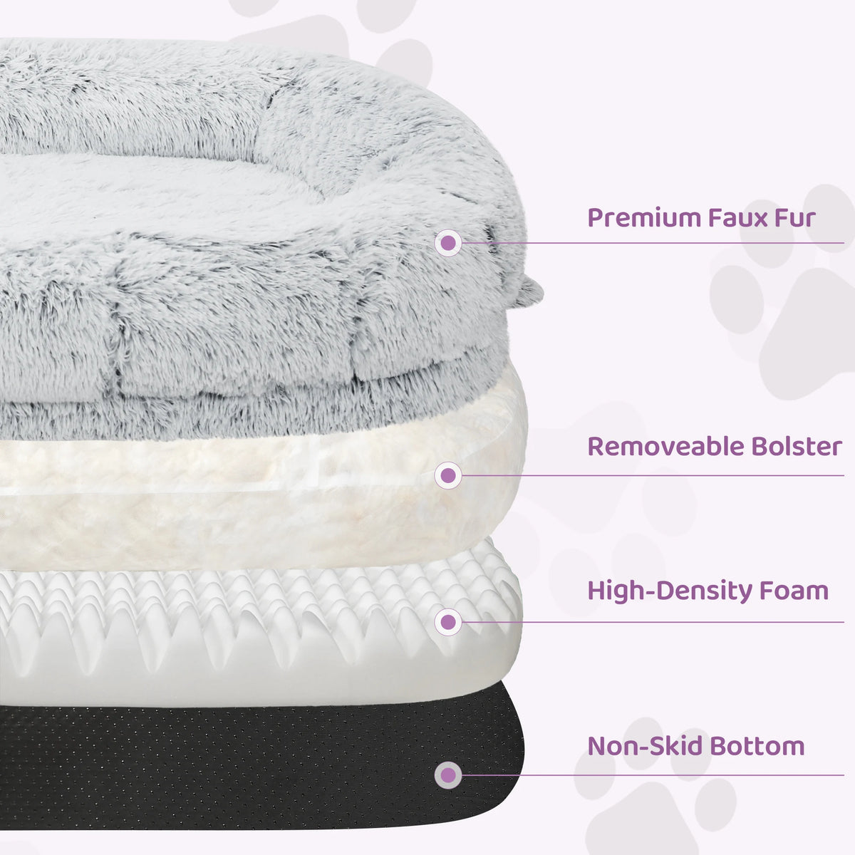 Human Sized Orthopedic Dog Bed With Removable Faux Fur Cover