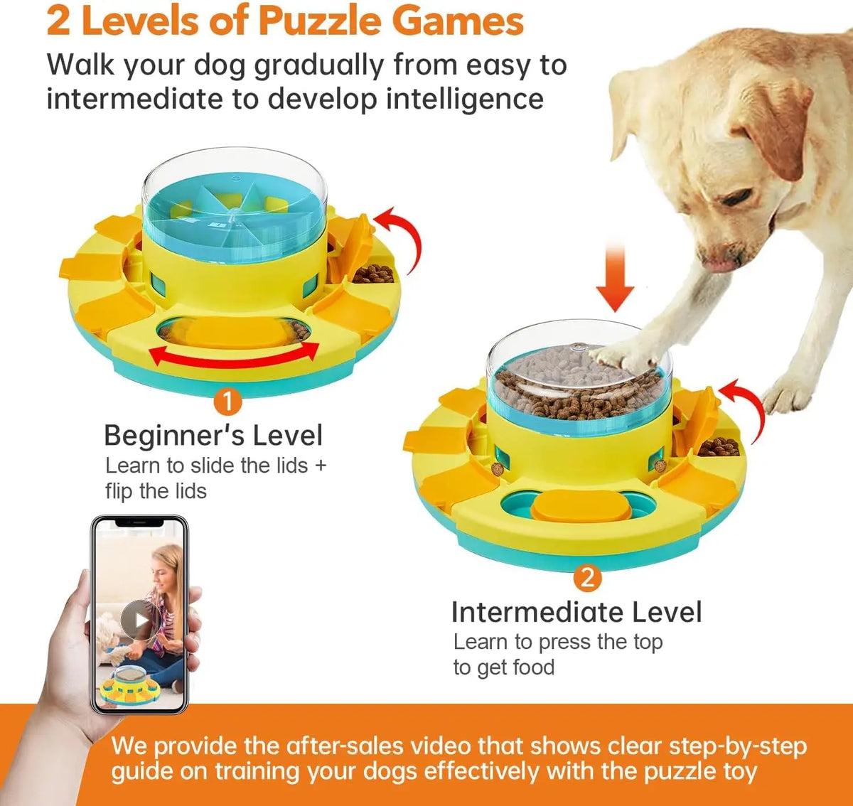Dog puzzle toy with double layers, slow feeder to relieve boredom and boost IQ
