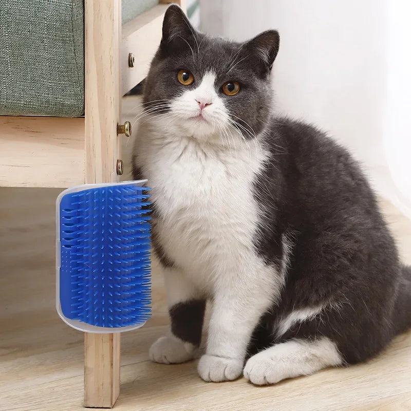Cat Corner Scratching Comb With Integrated Catnip For Daily Grooming