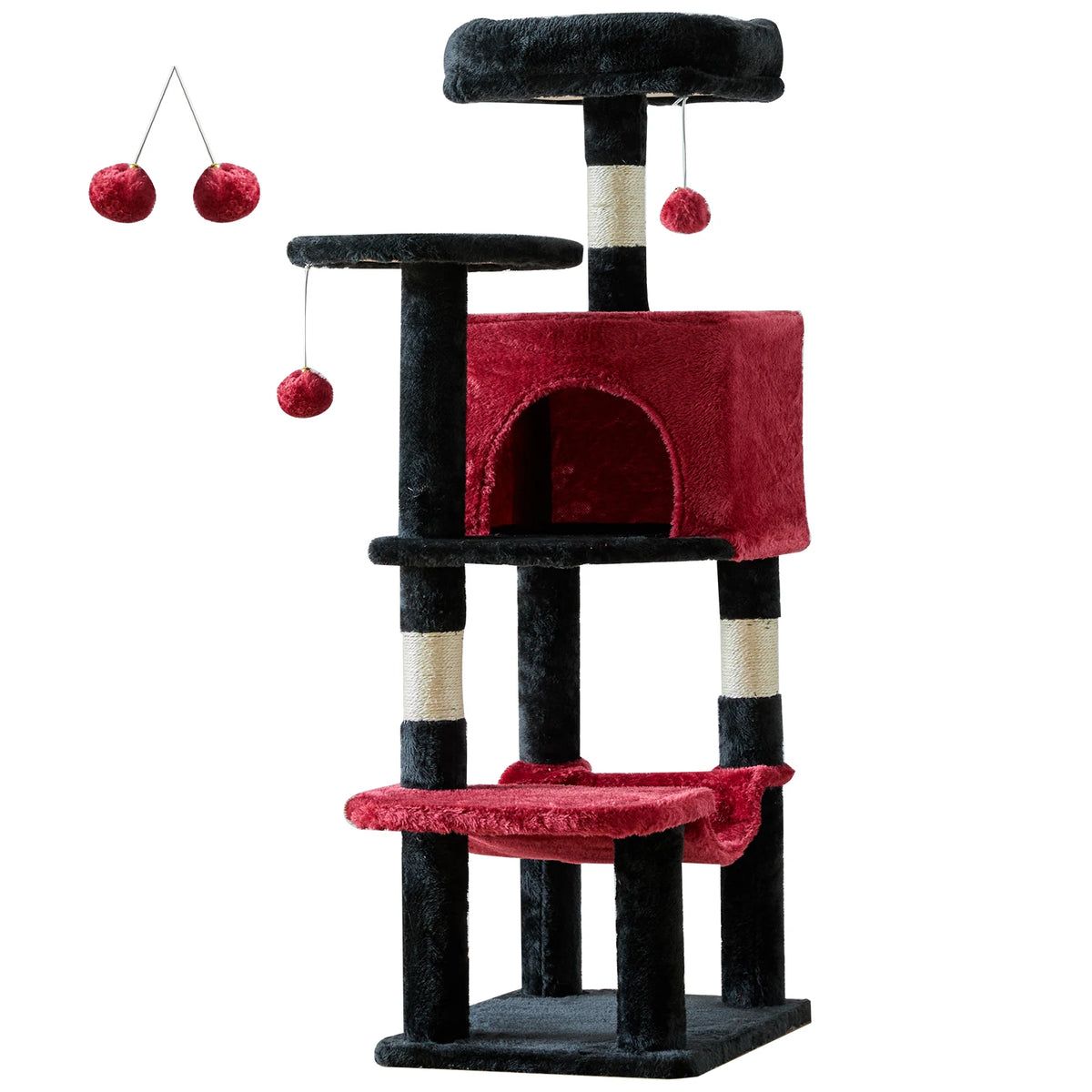 JHK Sturdy Multi Tier Cat Tree With Natural Sisal Posts