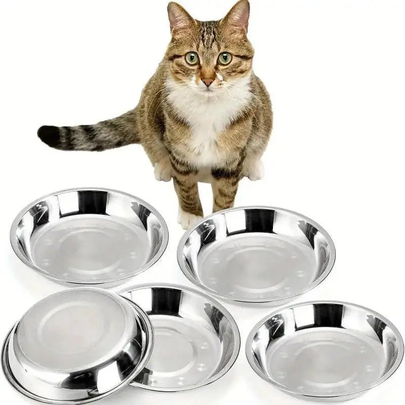 Slip Resistant Stainless Steel Cat Bowl With Anti Tip Base