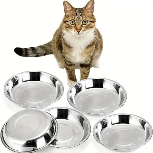Slip Resistant Stainless Steel Cat Bowl With Anti Tip Base