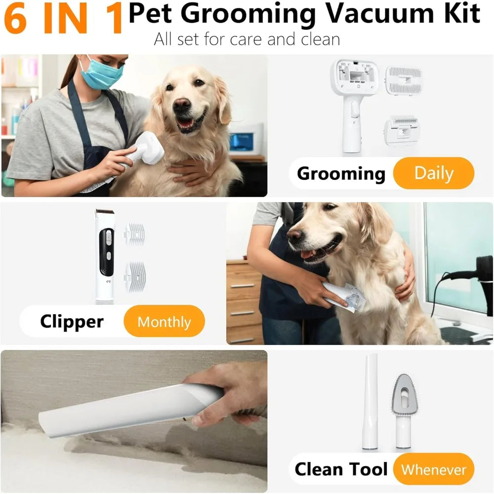 XMSJ Rechargeable Dog Grooming Vacuum And Dryer System