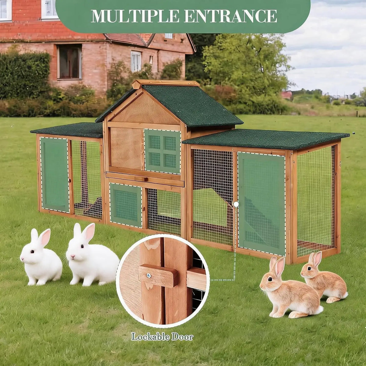 Garvee Premium Wooden Poultry Hutch For Domestic Pets