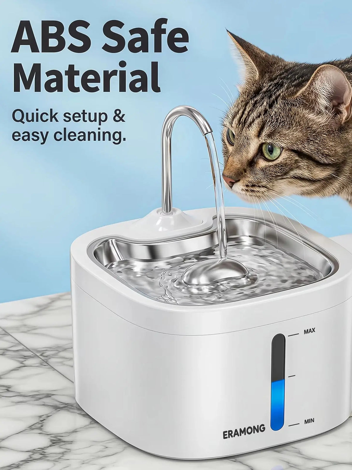 Automatic Stainless Steel Cat Water Fountain With Water Dispenser