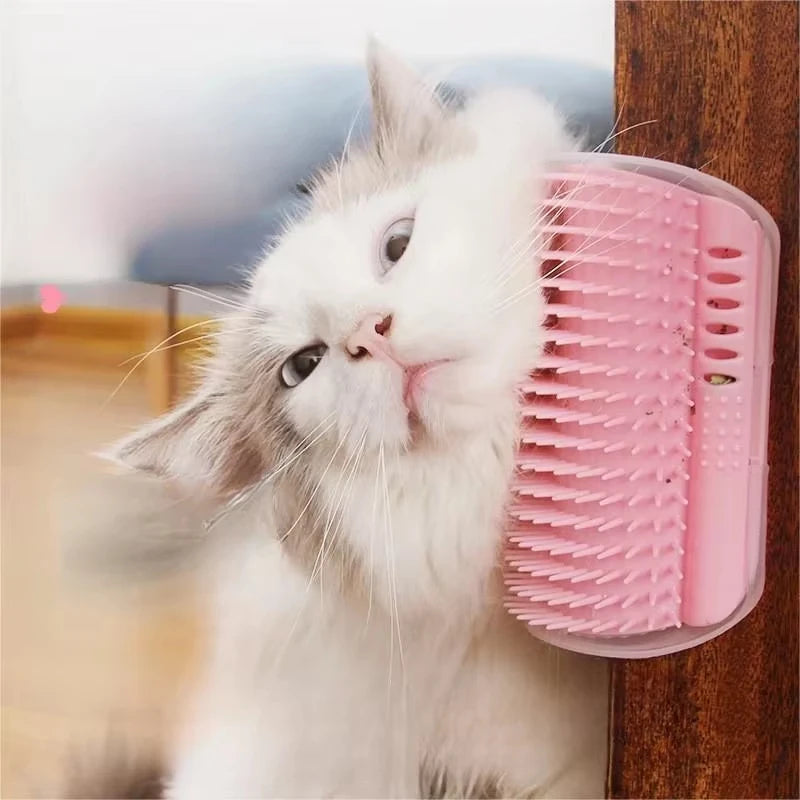 Cat Corner Scratching Comb With Integrated Catnip For Daily Grooming