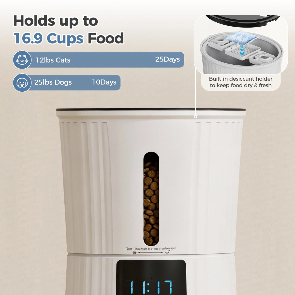 JHK Smart Automatic Cat Feeder With WiFi App Control