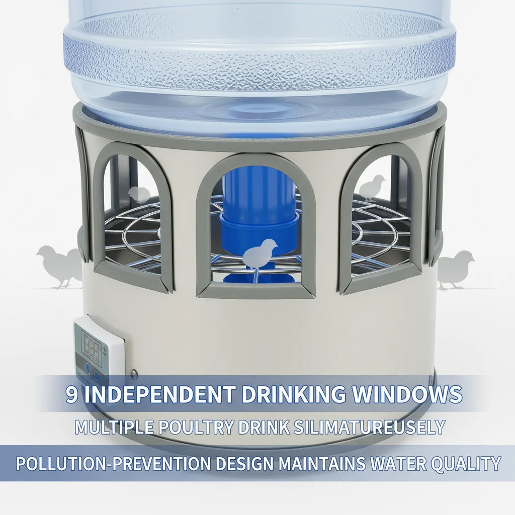Stainless Steel Heated Poultry Waterer With Auto Thermostat