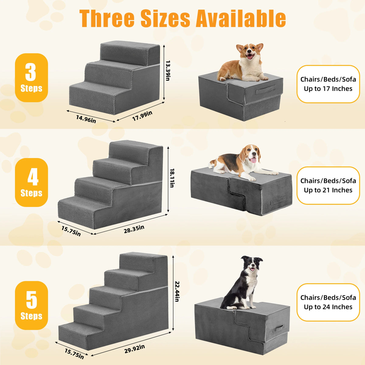 High Grade Curved Foam Pet Stairs Featuring Non Slip Design