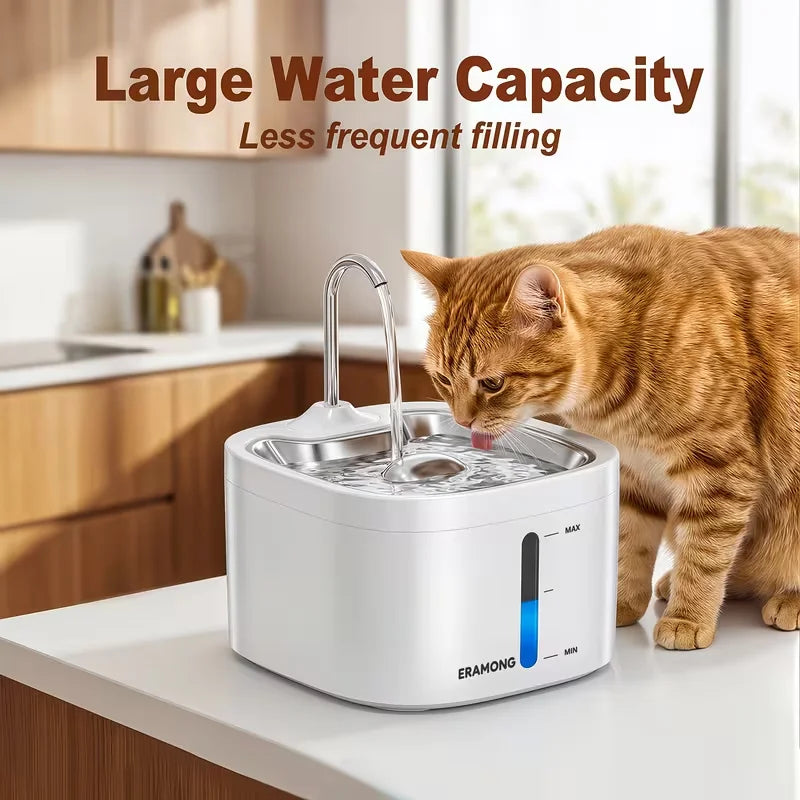 Automatic Stainless Steel Cat Water Fountain With Water Dispenser