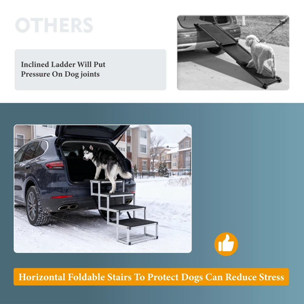 Lism Heavy Duty Portable Foldable Aluminum Dog Ramp